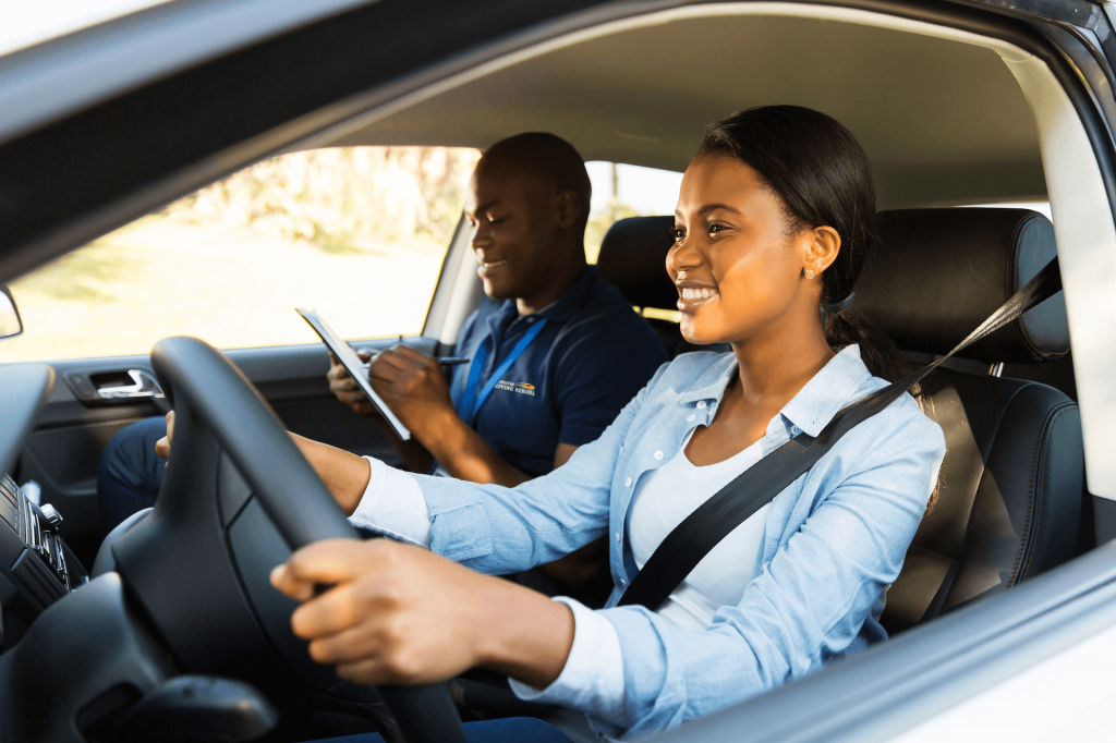Road test cones and driving practice